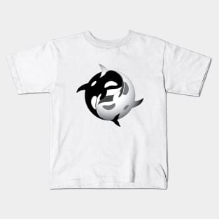 Orcas' Yin Yang – opposition and complementarity Kids T-Shirt